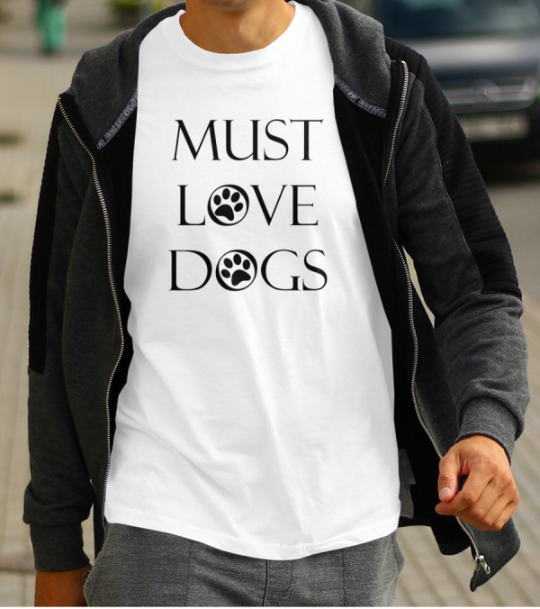Must Love Dogs Paw Prints T-Shirt