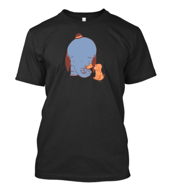 Elephant And Dog Companions With Cute Hat And Trunk Play T-Shirt