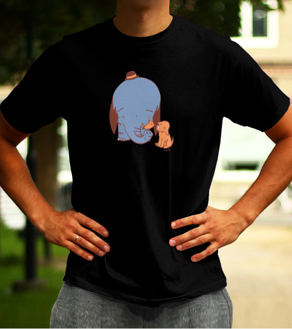 Elephant And Dog Companions With Cute Hat And Trunk Play T-Shirt