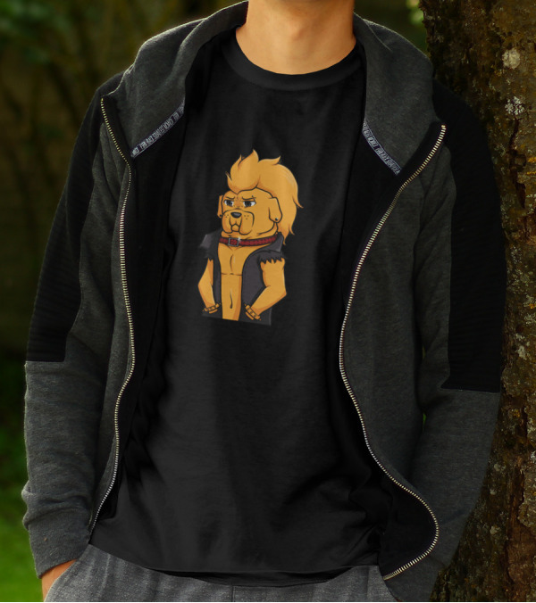 Jake The Punk Dog Mohawk And Leather Vest Rocker T-Shirt