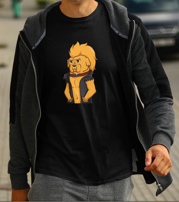 Jake The Punk Dog Mohawk And Leather Vest Rocker T-Shirt