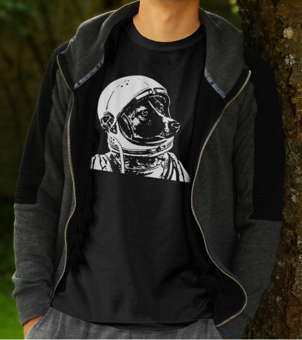Space Pup In Helmet Astronaut Canine T-Shirt