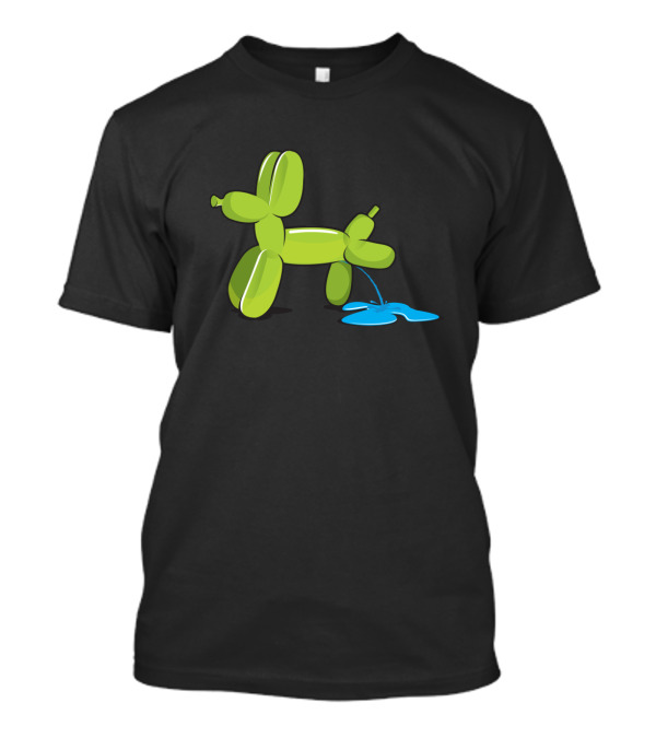 Naughty Dog Green Balloon Animal Humor T-Shirt