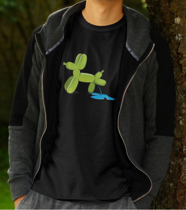 Naughty Dog Green Balloon Animal Humor T-Shirt