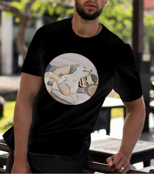 Man Hugging Dog T-Shirt