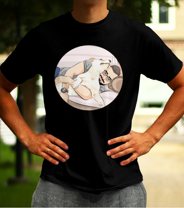 Man Hugging Dog T-Shirt