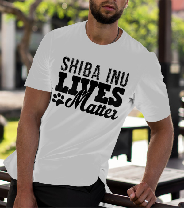 Shiba Inu Lives Matter Funny Dog Paw Prints T-Shirt