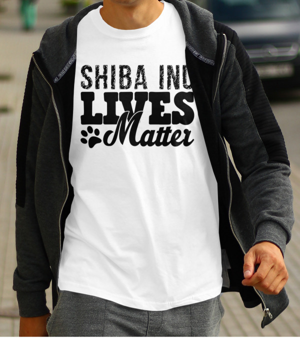 Shiba Inu Lives Matter Funny Dog Paw Prints T-Shirt