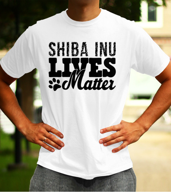 Shiba Inu Lives Matter Funny Dog Paw Prints T-Shirt