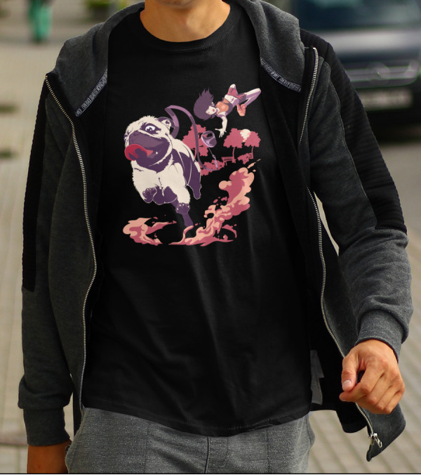 PUGTASTROPHE Park Adventure With Running Pug And Surprised Bystander T-Shirt