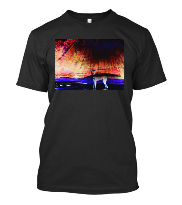 Dobercreek Abstract Landscape With Doberman And Vibrant Sky T-Shirt