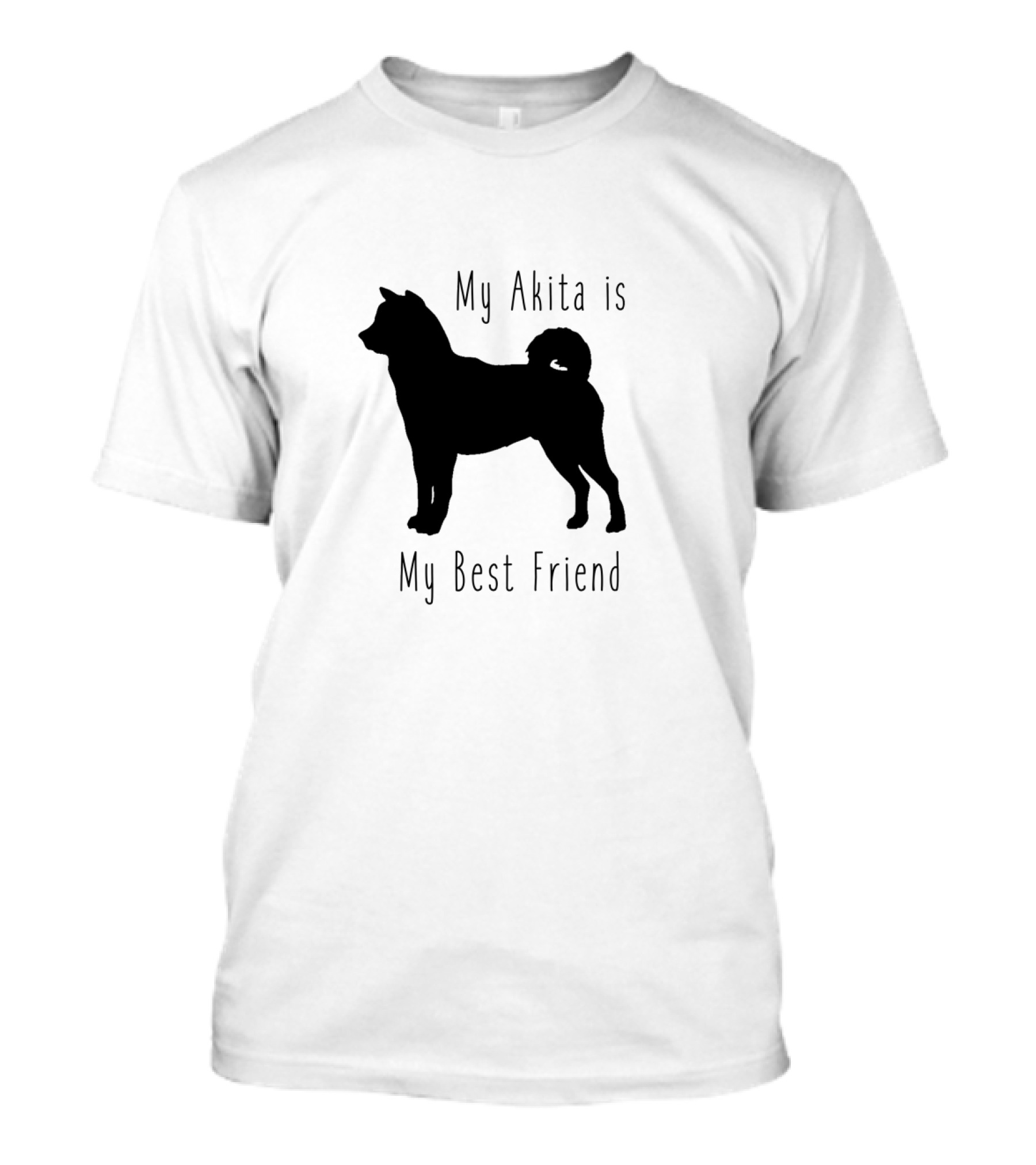 My Akita Is My Best Friend Silhouette Design With Dog Lovers In Mind T-Shirt