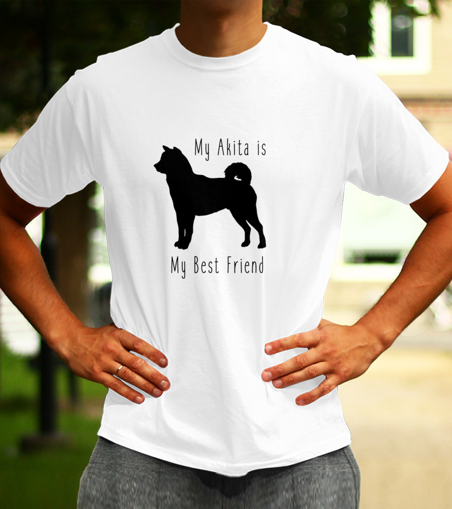 My Akita Is My Best Friend Silhouette Design With Dog Lovers In Mind T-Shirt
