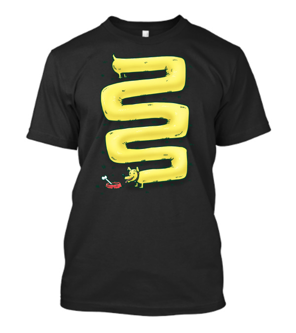 Endless Yellow Wiener Dog Enjoying Bone Treat T-Shirt