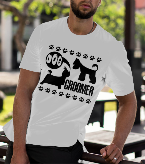Dog Groomer Paw Prints T-Shirt