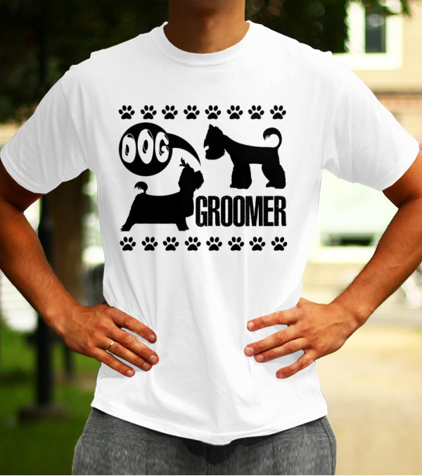 Dog Groomer Paw Prints T-Shirt
