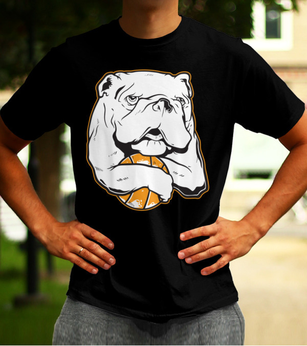 Bulldog Holding Basketball T-Shirt