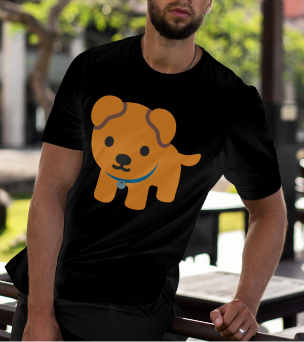 Whats Up Dog Cute Cartoon Orange Puppy With Blue Collar T-Shirt