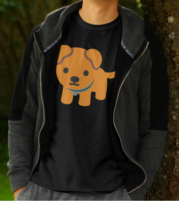 Whats Up Dog Cute Cartoon Orange Puppy With Blue Collar T-Shirt