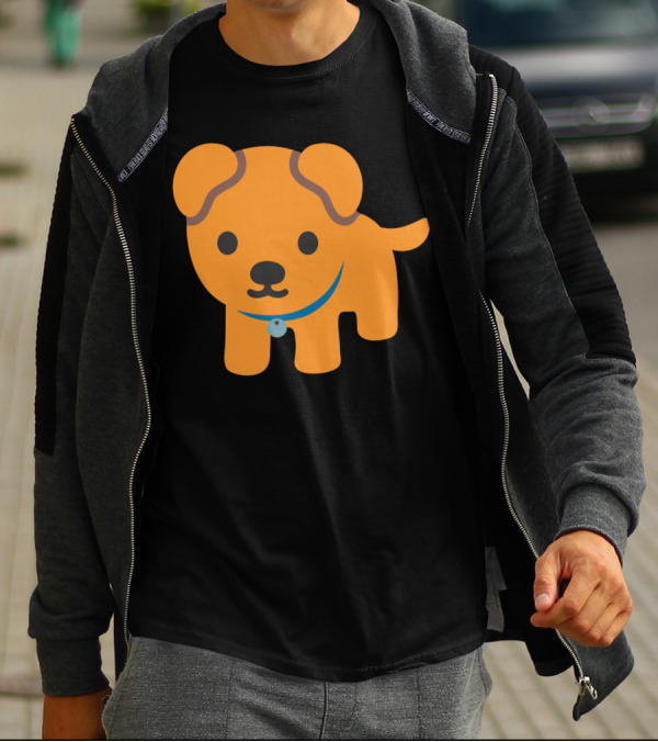 Whats Up Dog Cute Cartoon Orange Puppy With Blue Collar T-Shirt