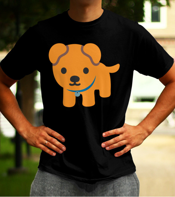 Whats Up Dog Cute Cartoon Orange Puppy With Blue Collar T-Shirt