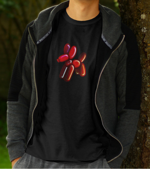 Balloon Animal Dog Red Art 3D T-Shirt