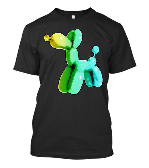 Balloon Dog Puppy In Gradient Green To Yellow Shades T-Shirt