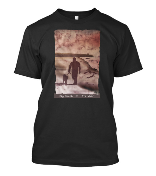 Big-Beach Trá Mhór Walking Dog On Beach At Sunset T-Shirt