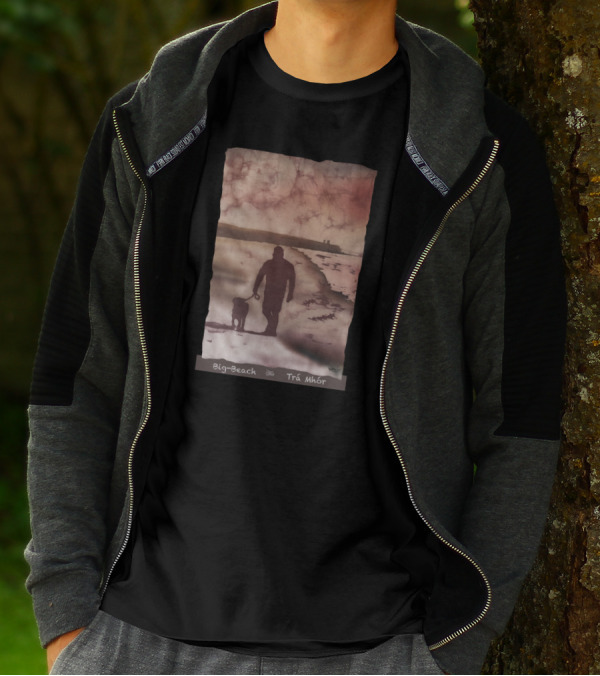 Big-Beach Trá Mhór Walking Dog On Beach At Sunset T-Shirt