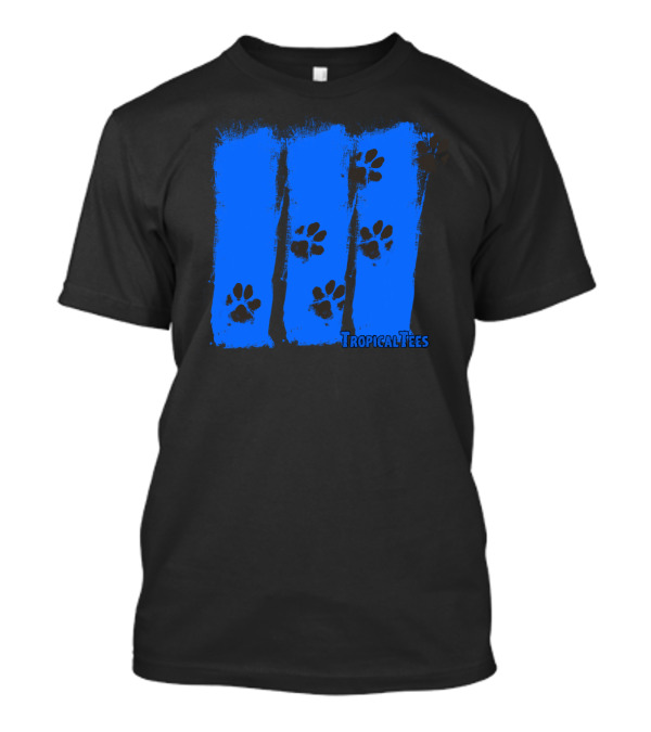 TropicalTees Dog Owners Get It Blue Paw Prints T-Shirt