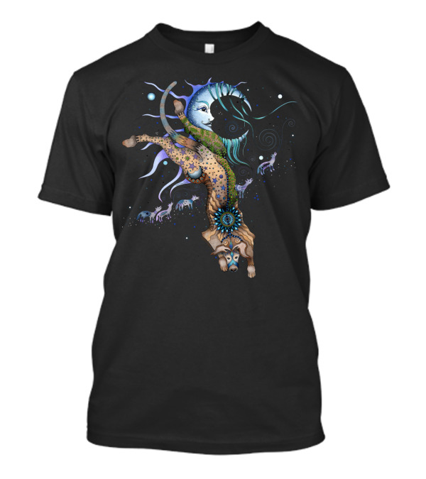 Bo Dog Celestial Dance Beneath Enchanted Moon With Mystical Canines T-Shirt