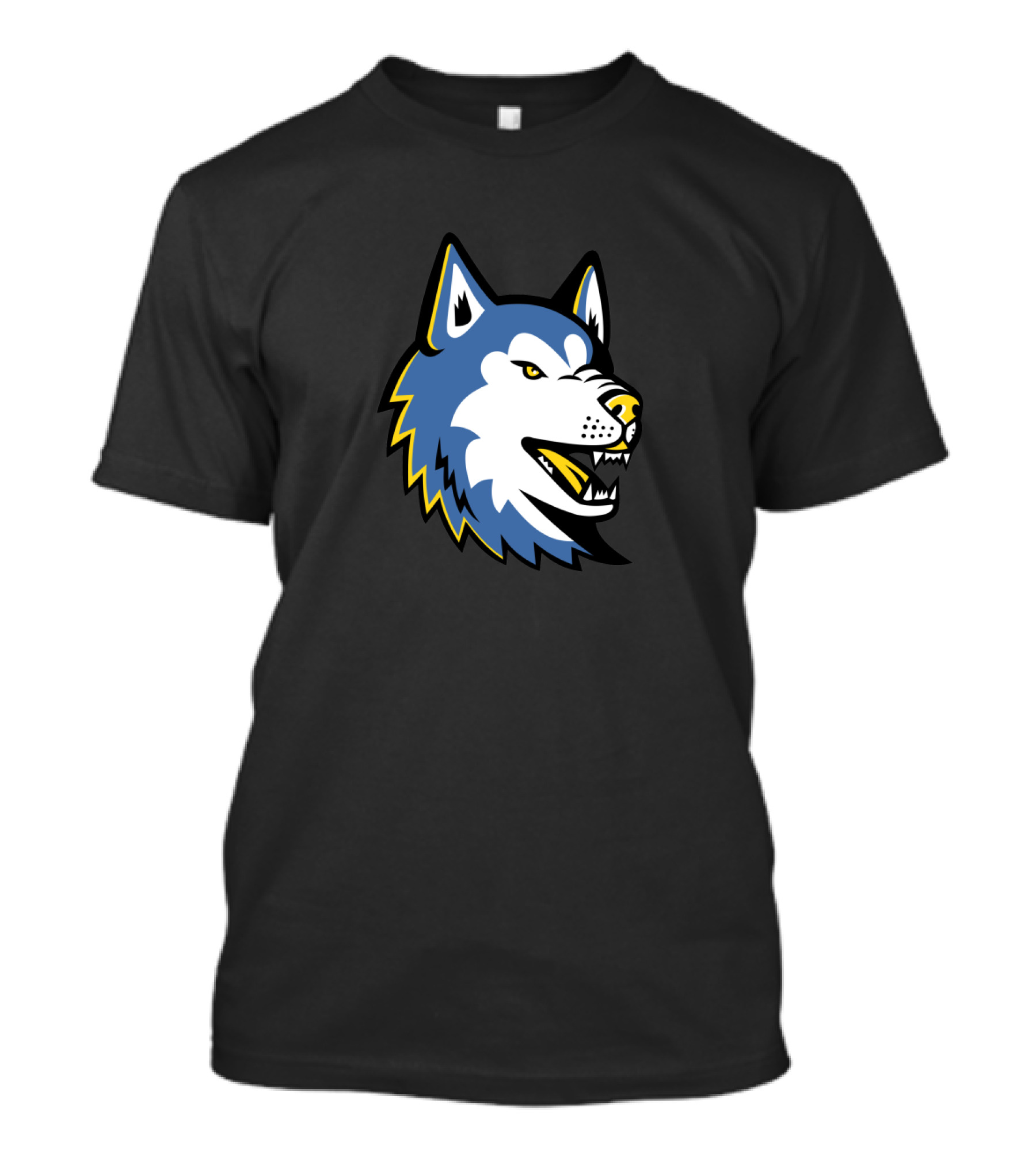 Siberian Husky Head With Fierce Expression And Sharp Fangs T-Shirt