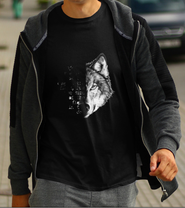 It's Not The Size Of The Dog In The Fight It's The Size Of The Fight In The Dog Wolf Face T-Shirt
