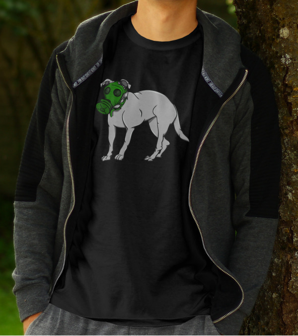 Dog Wearing A Green Gas Mask T-Shirt