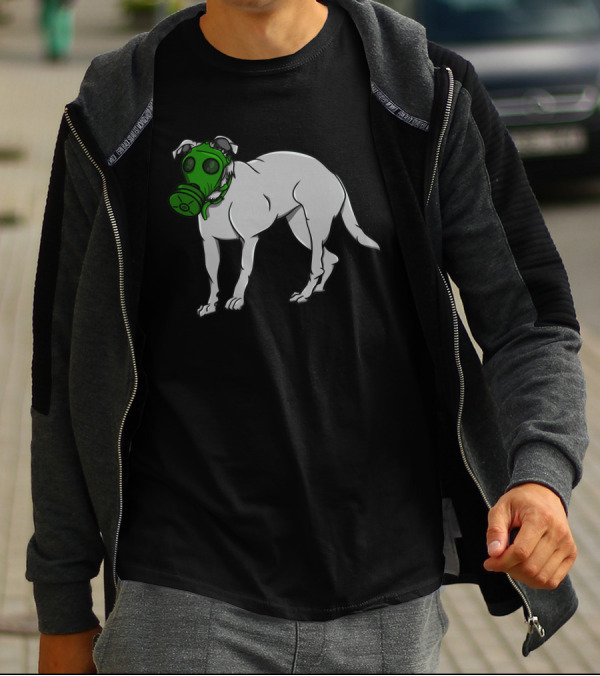 Dog Wearing A Green Gas Mask T-Shirt
