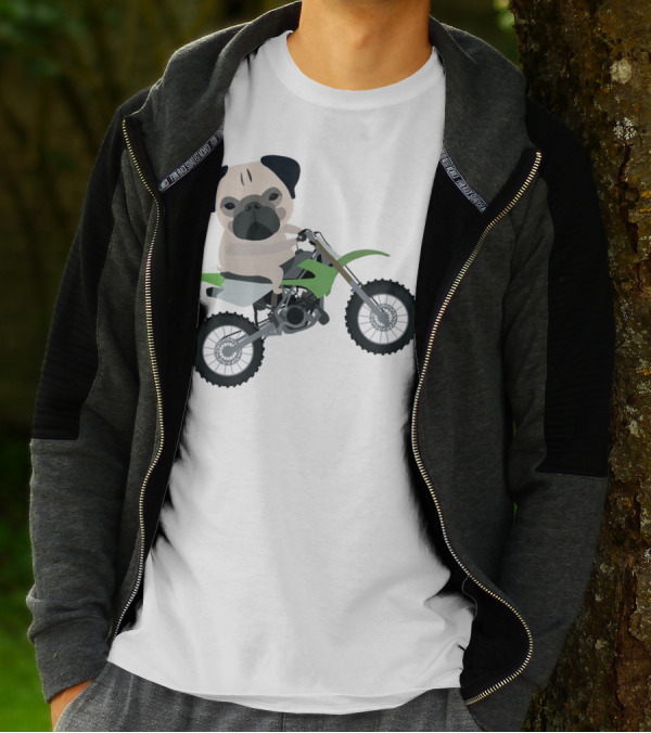 PugPet Dirt Bike Rider T-Shirt
