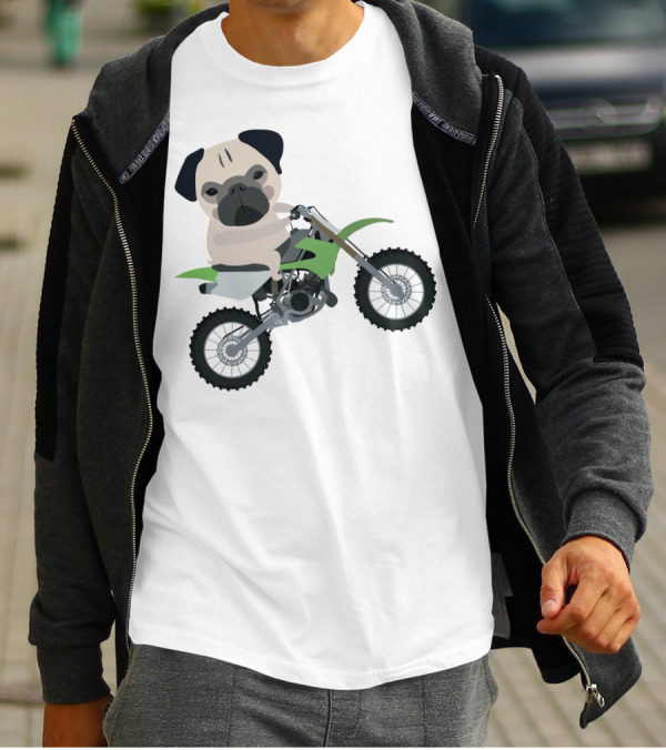 PugPet Dirt Bike Rider T-Shirt