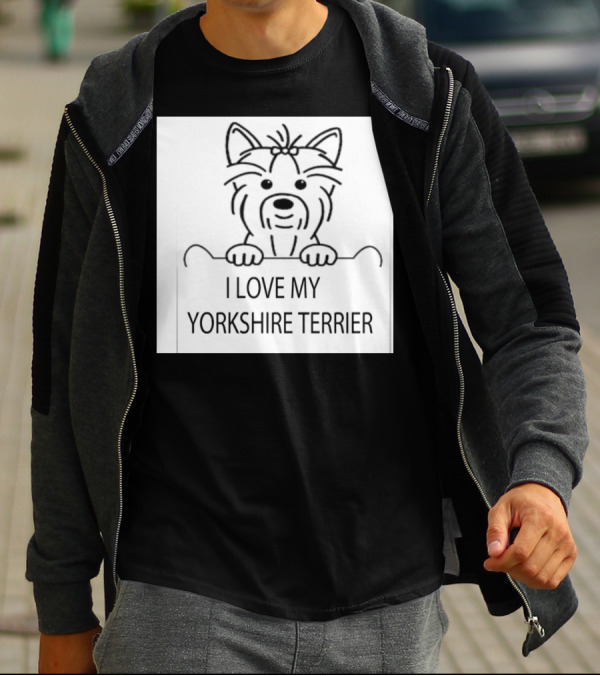I Love My Yorkshire Terrier Dog Lover Cartoon T-Shirt