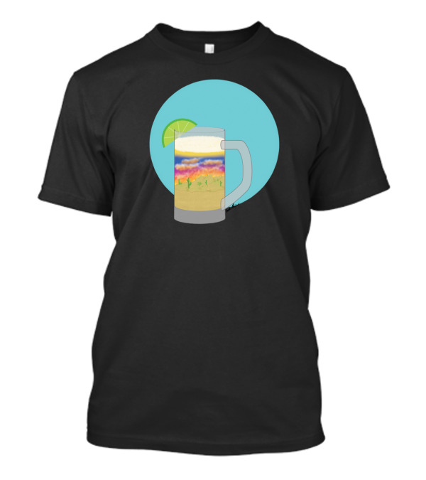Sonoran Ale Sunset With Cactus And Lime In Beer Mug T-Shirt