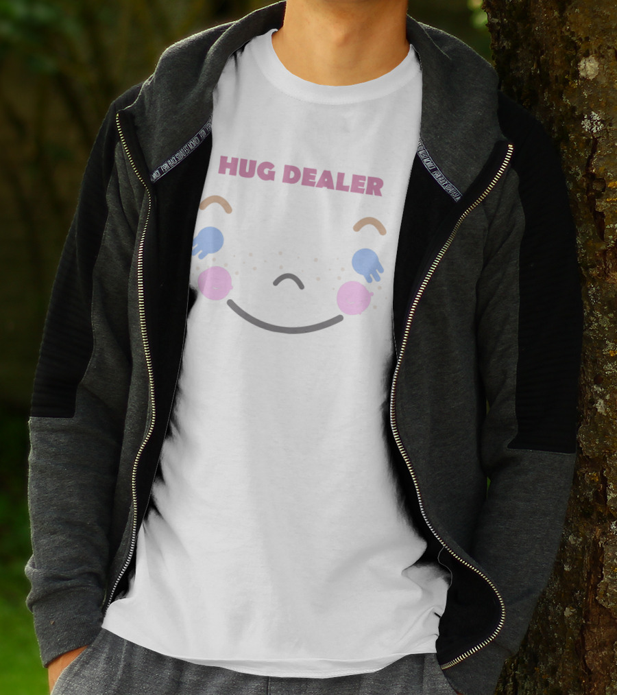 Hug Dealer Smiling Face With Colorful Cheeks And Freckles T-Shirt