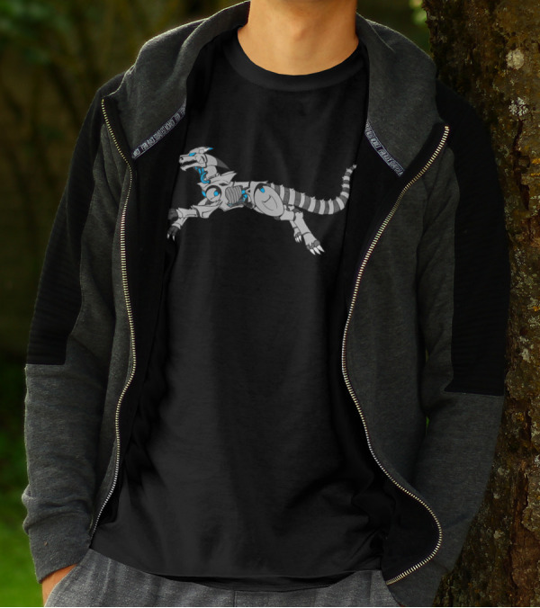 Futuristic Robotic Dinosaur Creature In Motion T-Shirt