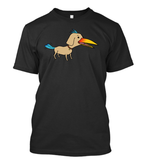 Whimsical Happy Bird Dog With Colorful Beak And Tail T-Shirt