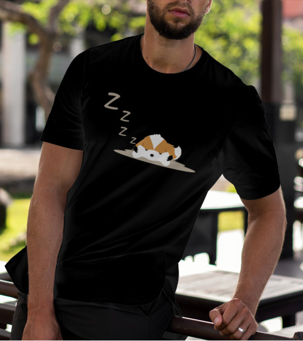 Zzz Sleeping Dog Cute Resting Puppy Icons T-Shirt