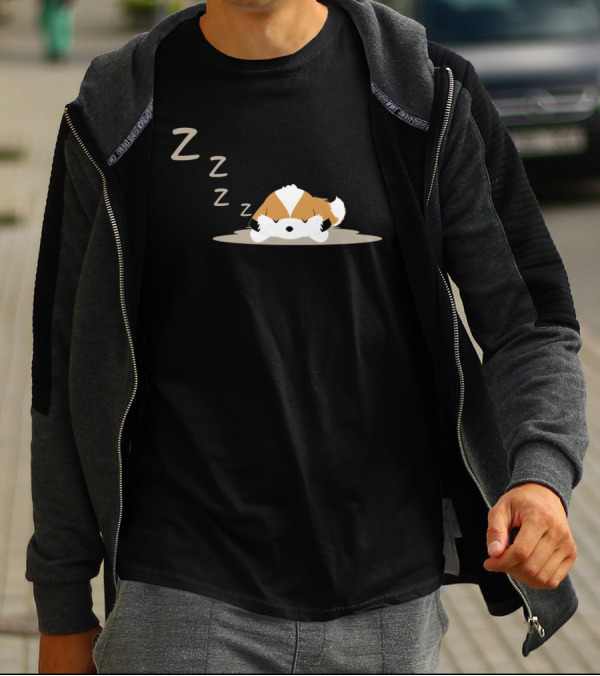 Zzz Sleeping Dog Cute Resting Puppy Icons T-Shirt