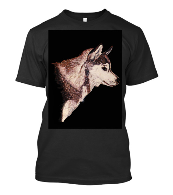 Husky 3 Dog Realistic Side Profile T-Shirt