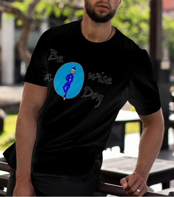 Be A Wise Dog Blue Character In Oval T-Shirt