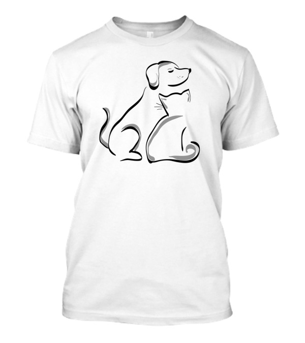 Dog Cat Animal Pet Friendship T-Shirt