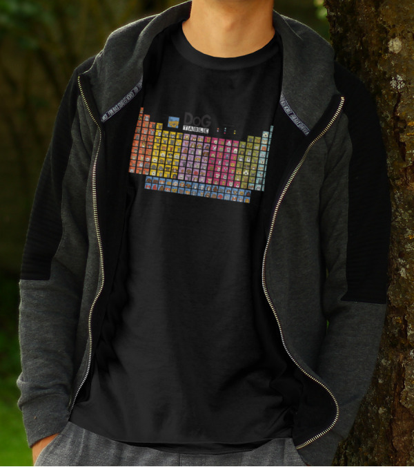 The Dog Table Of Elemutts Periodic Canine Elements Chart With Dog Breed T-Shirt