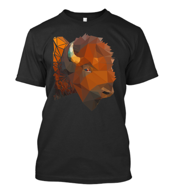 Bare Bison Polygon Art Geometric Buffalo T-Shirt