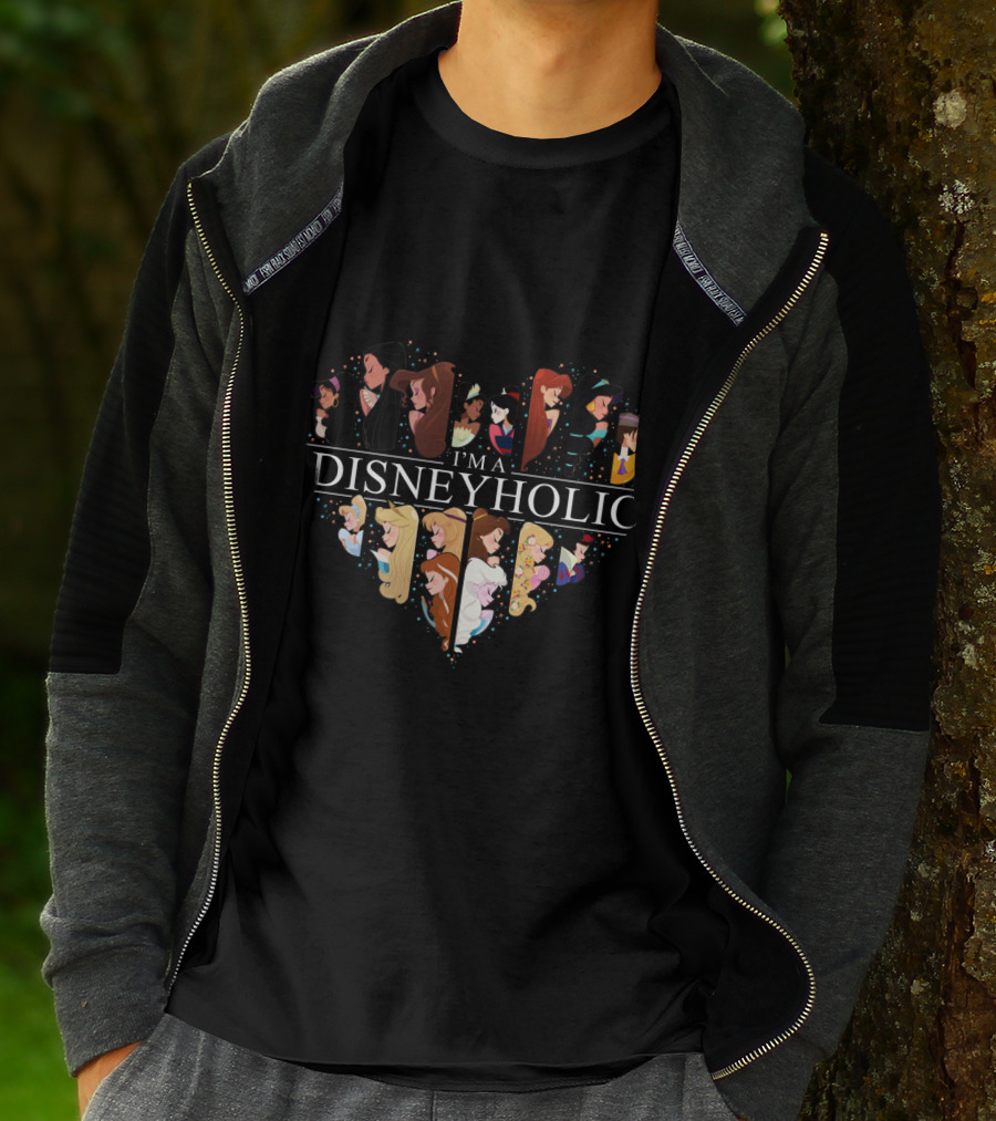 I'm A Disneyholic Heart Featuring Iconic Disney Princesses T-Shirt